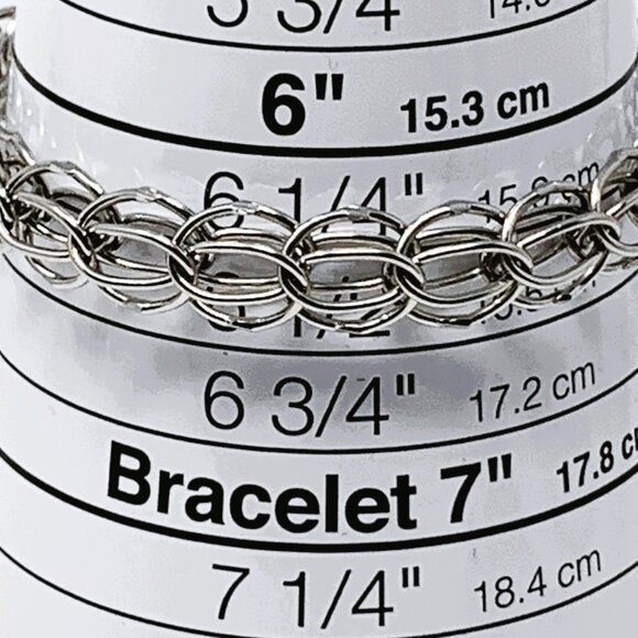 Sterling Silver Charm Bracelet Size 6 1/4 Inches - Picture 7 of 8